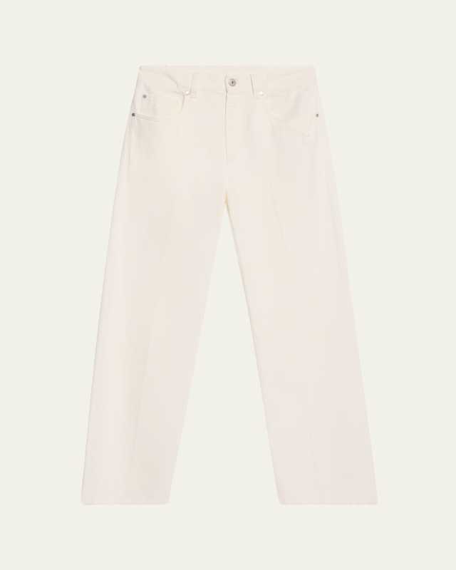 Contemporary Garment Dye Denim Pants with Sartorial Touch